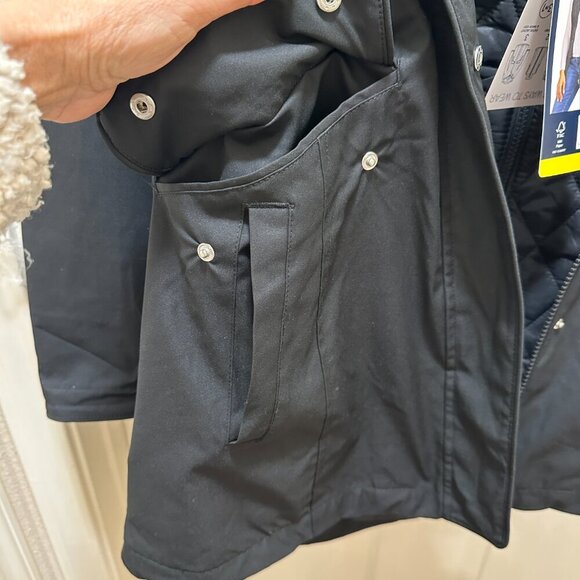 Lands' End Women's 3-in-1 Systems Jacket & Vest Size S Black Water Resistant NEW - Picture 7 of 15
